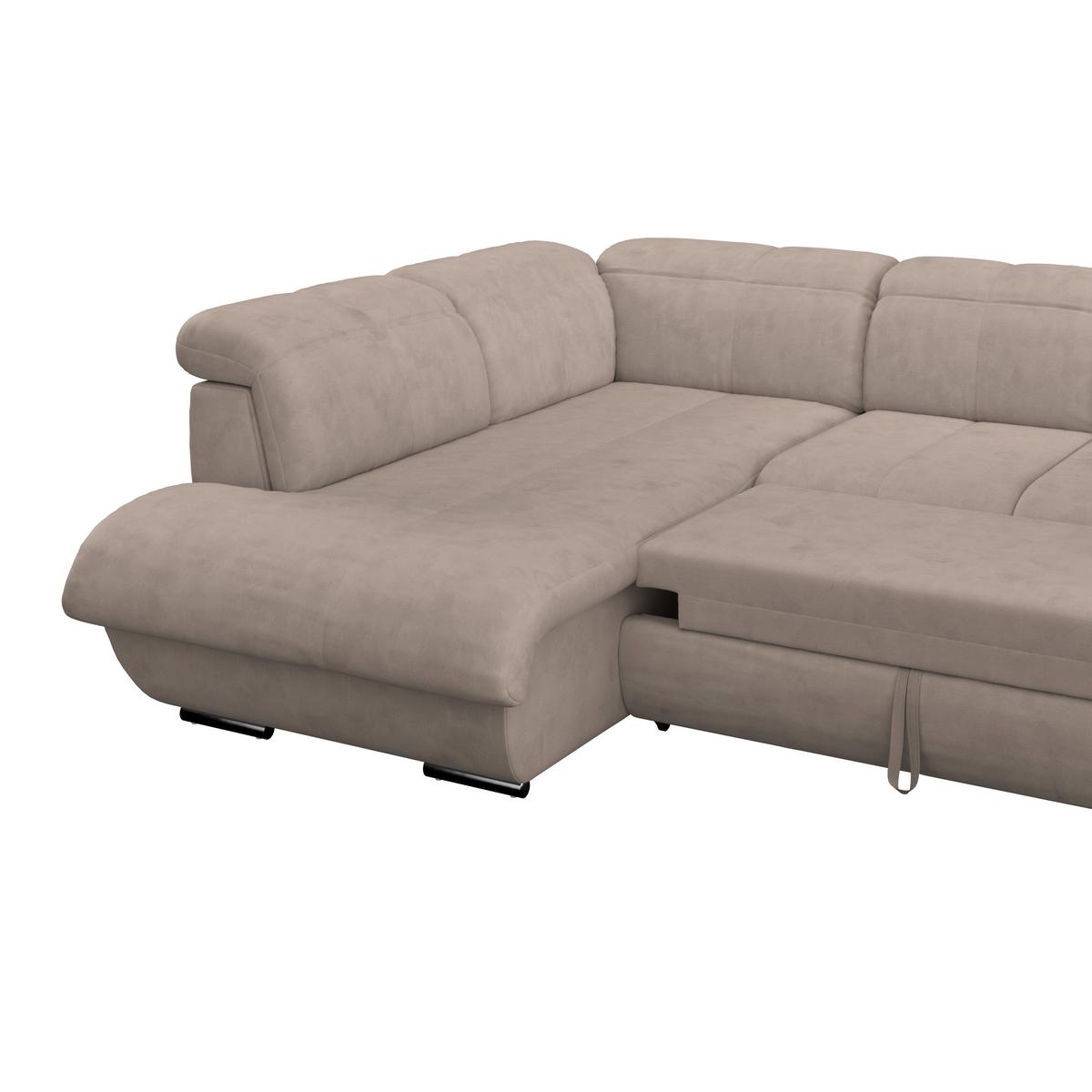 Sedacia súprava MULTI, ľavá, béžová farba - chrómová/béžová, Modern, kov/textil (228/345/184cm) - Luca Bessoni