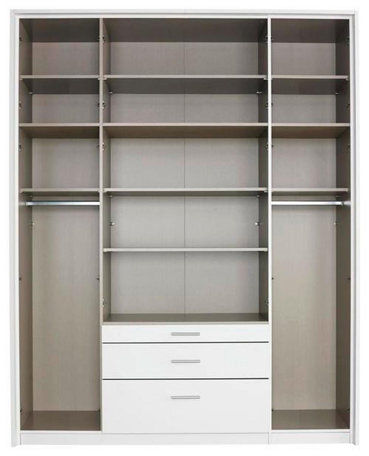 Drehtürenschrank mit Schubladen 185cm Hildesheim, Weiß Dekor - Weiß, Design, Holzwerkstoff (185/231/56cm) - Rauch Möbel