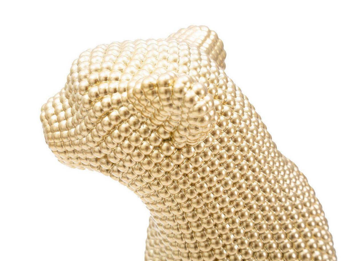 Skulptur Leopard Gold B: 23 Cm - Goldfarben, Basics, Kunststoff (23/29/15.5cm)