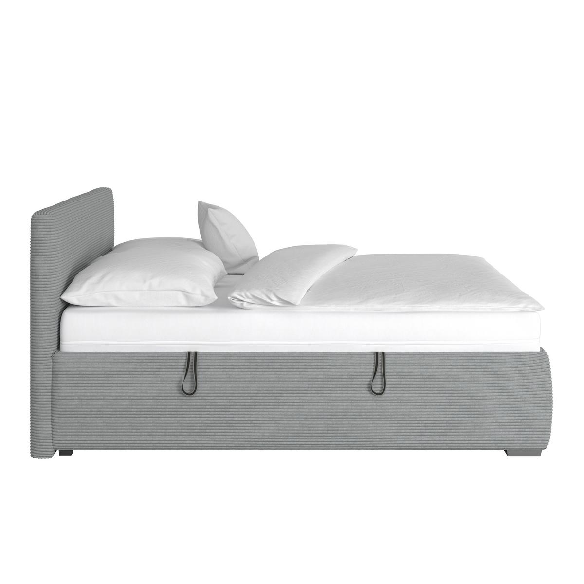 Kárpitozott Ágy Lesia 180/200cm - szürkéskék/fehér, Konventionell, faalapú anyag/textil (180/200cm)