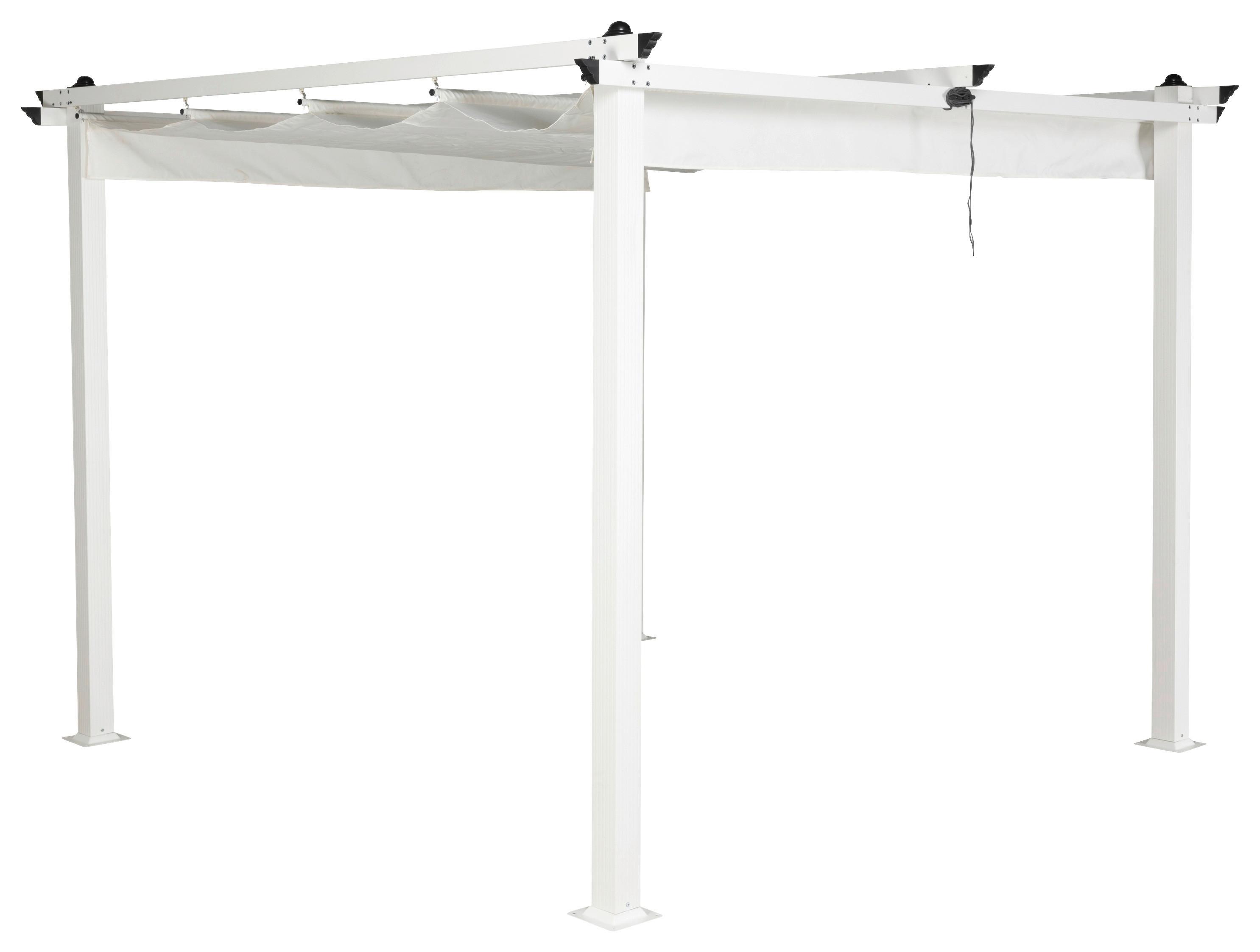Pavillon Lazio 295x295cm Wetterfest, Gartenpavillon - Weiß, KONVENTIONELL, Textil/Metall (295/248/295cm) - Gardenson