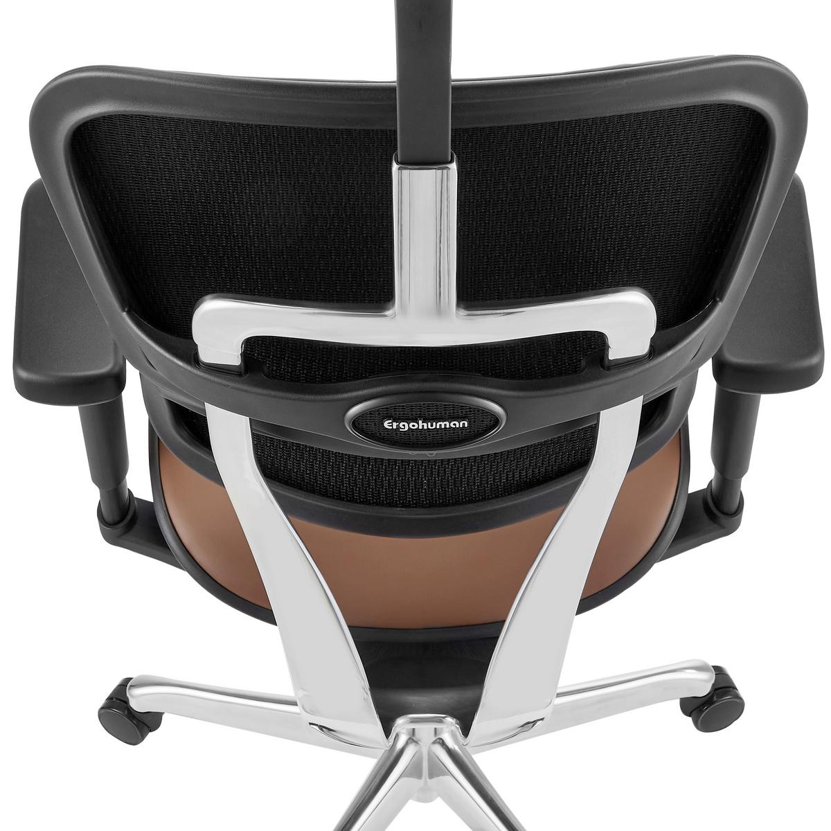Drehstuhl Ergohuman Ultra Gen Braun/Schwarz B: 65cm - Silberfarben/Schwarz, MODERN, Leder/Kunststoff (65/132/60cm) - MID.YOU