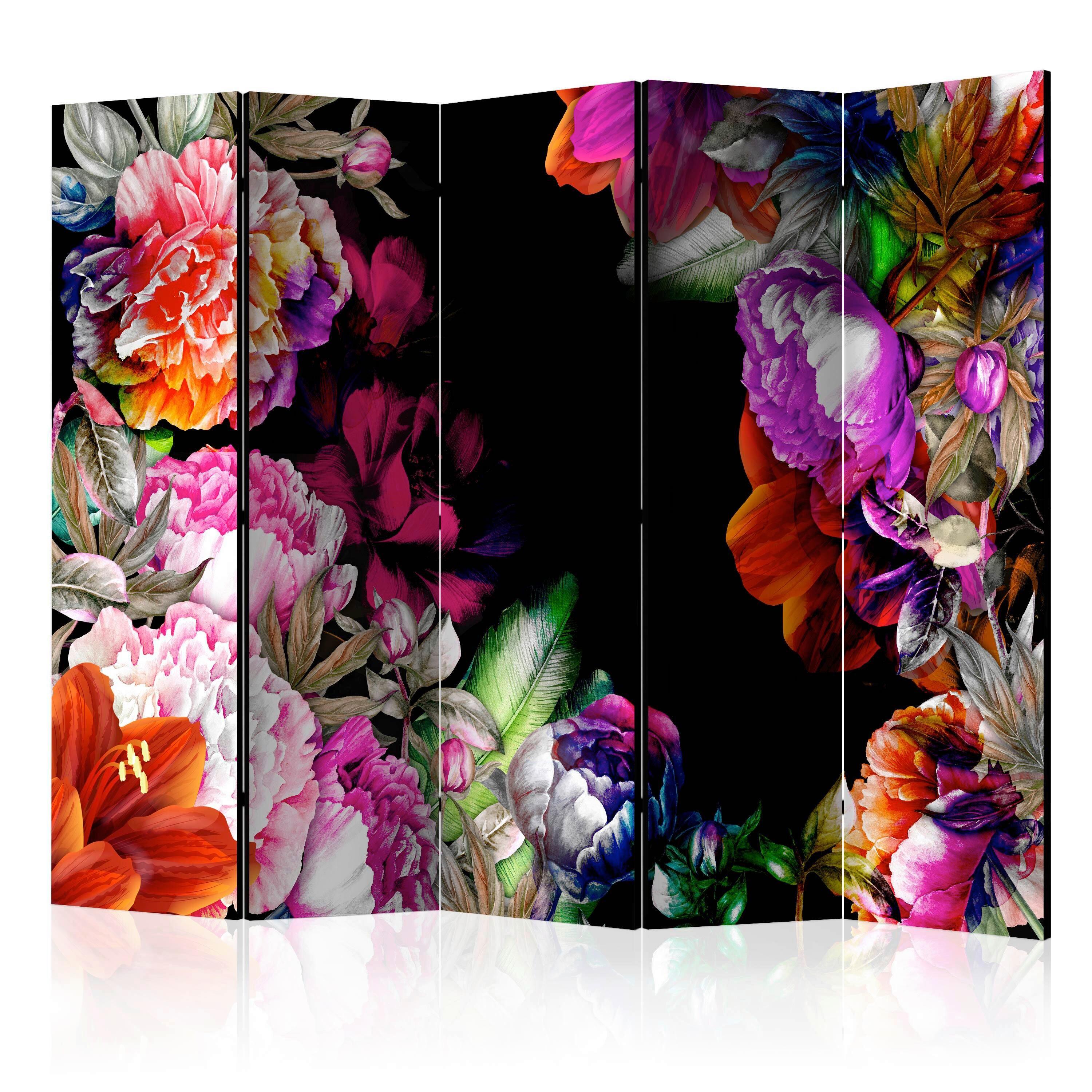 PARAVENT Multicolor Schwarz B: 225 cm - Multicolor/Schwarz, Basics, Holz/Textil (225/172/3cm) - artgeist