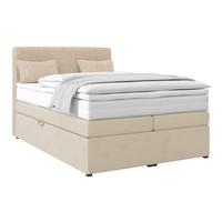 Boxspringbett mit Topper & Bettkasten 140x200 Rossa - Silberfarben/Creme, MODERN, Holzwerkstoff/Textil (140/200cm)