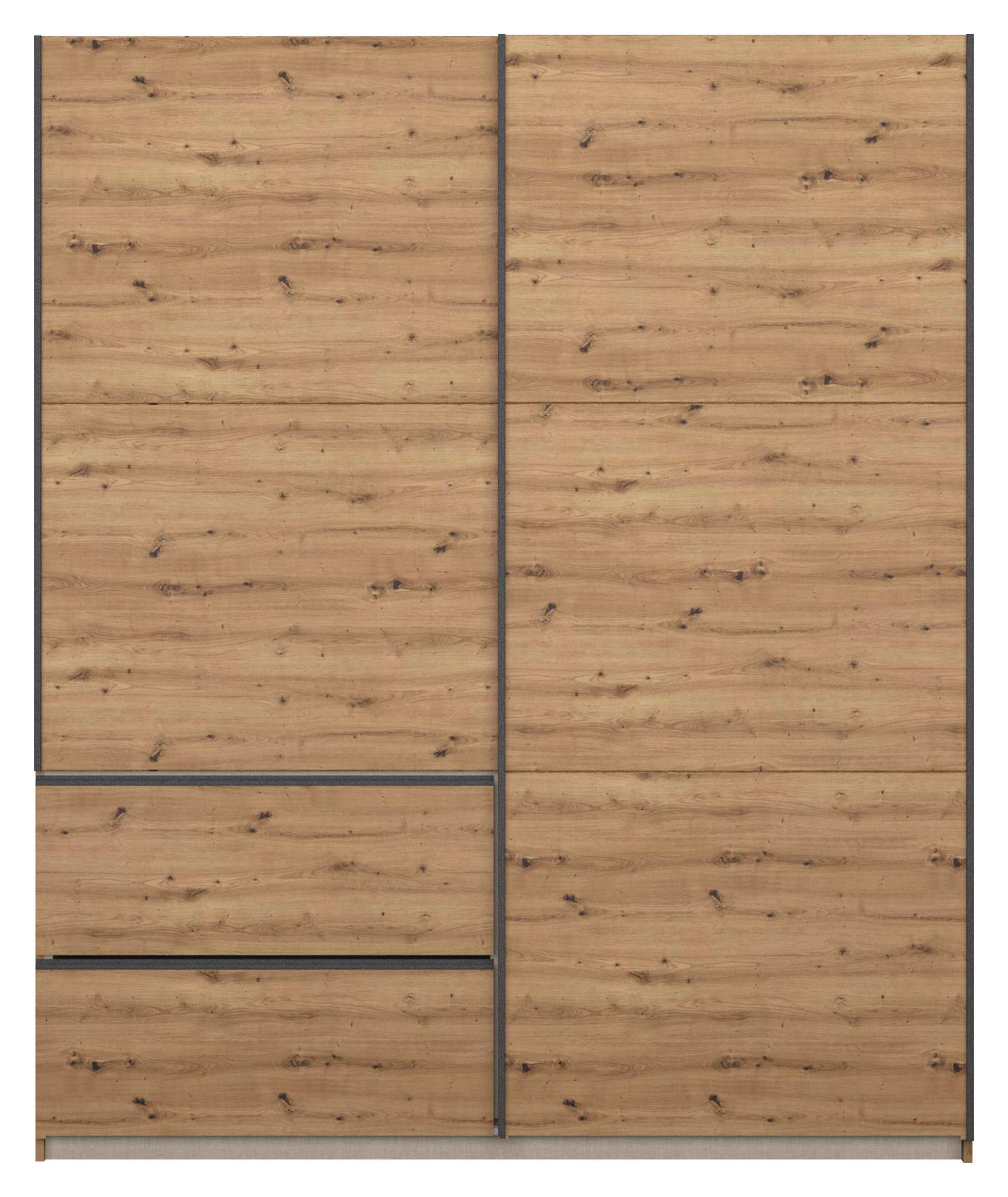 Šatní Skříň Sevilla, Dub Artisan, 175cm - šedá/dub artisan, Konvenční, kov/kompozitní dřevo (175/210/59cm) - Modern Living