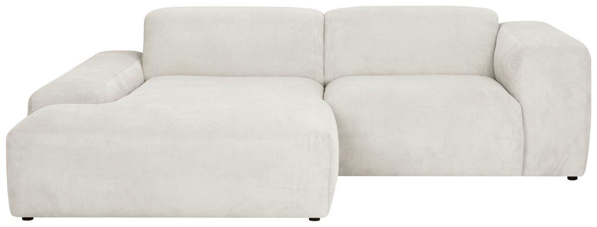 Ecksofa Hannah Creme 170x252 Cm - Creme/Schwarz, Design, Textil (170/252cm) - MID.YOU