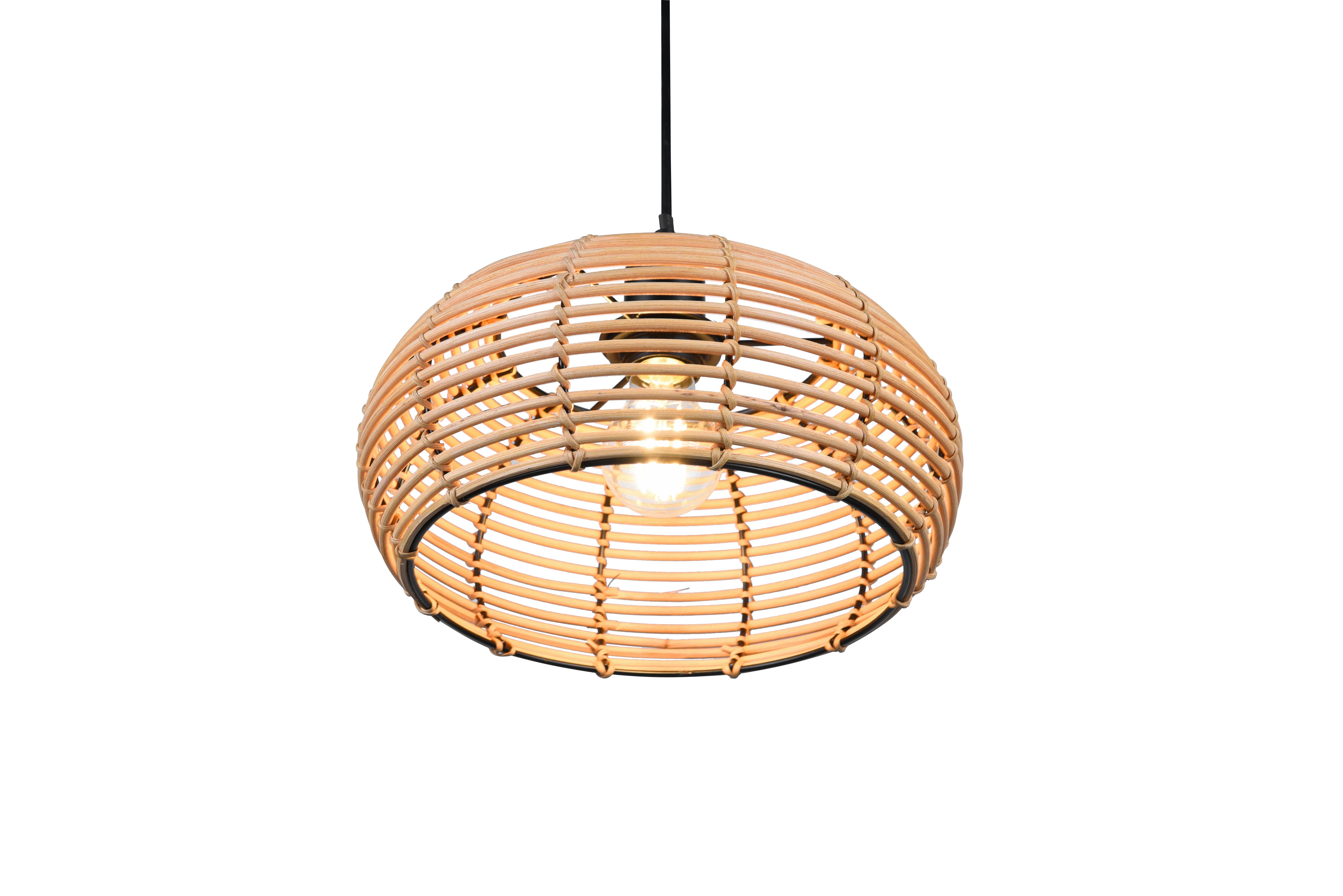 Hängeleuchte 312200136 Inga - Schwarz/Braun, Natur, Holz/Metall (29/150cm) - Trio Leuchten