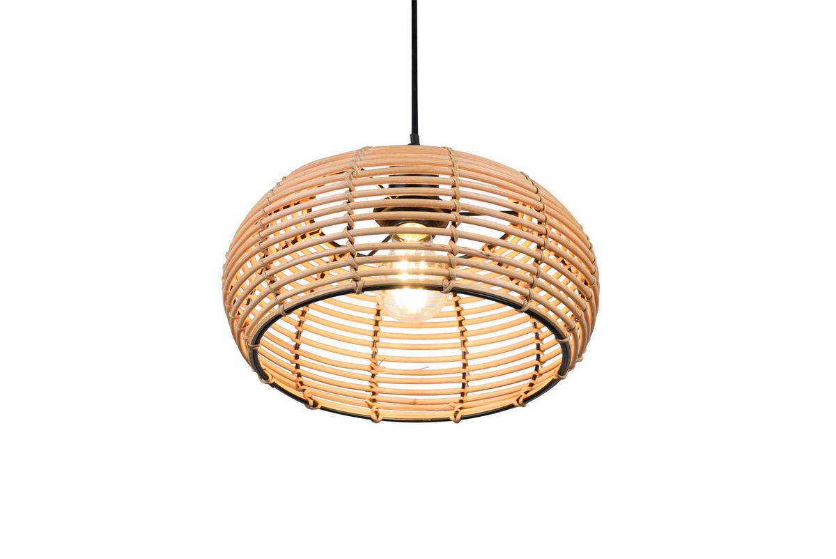 Hängeleuchte 312200136 Inga - Schwarz/Braun, Natur, Holz/Metall (29/150cm) - Trio Leuchten