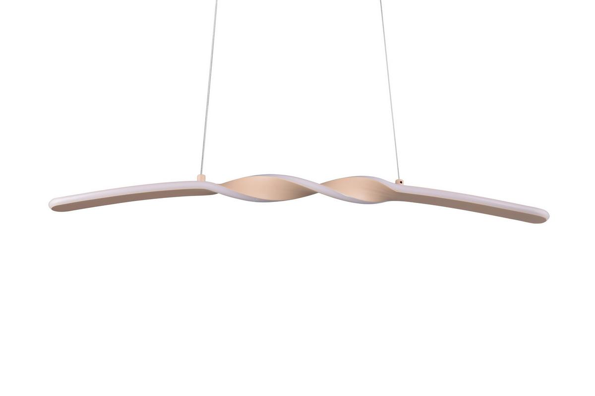 LED-Hängeleuchte Ginko Weiß Sandfarben L: 79 cm - Sandfarben/Weiß, Design, Kunststoff/Metall (79/9/150cm)