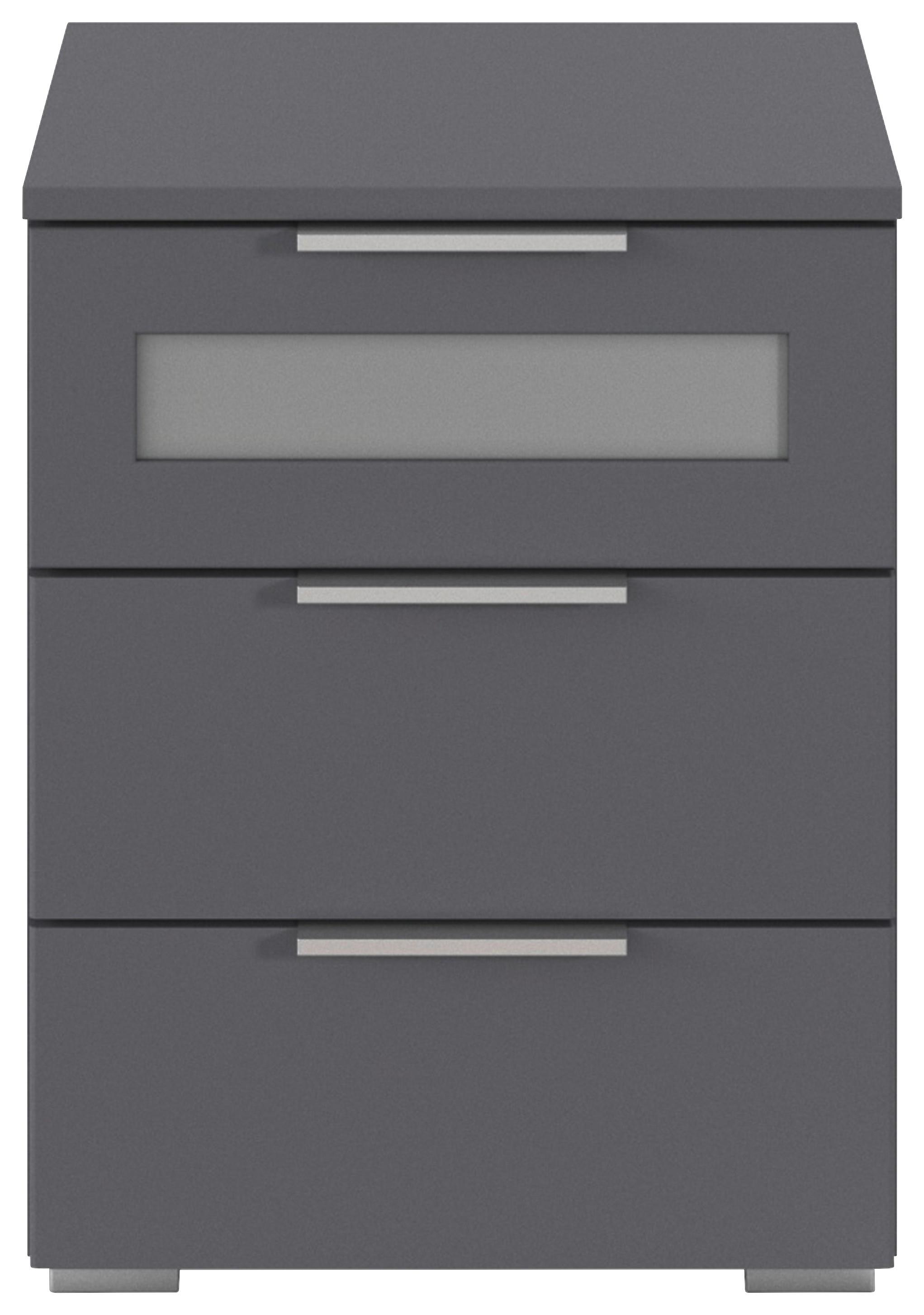 Nachtkästchen Mars 3l-gr Grau B: 50 Cm - Alufarben/Grau, Basics, Holzwerkstoff (40/50/40cm)