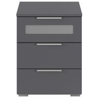 Nachtkästchen Mars 3l-Gr Grau B: 50 cm - Alufarben/Grau, Basics, Holzwerkstoff (40/50/40cm)