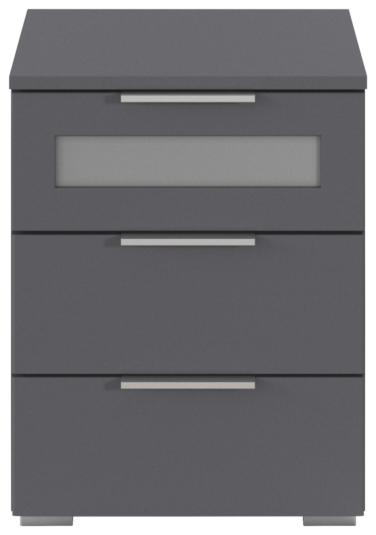 Nachtkästchen Mars 3l-Gr Grau B: 50 cm - Alufarben/Grau, Basics, Holzwerkstoff (40/50/40cm)