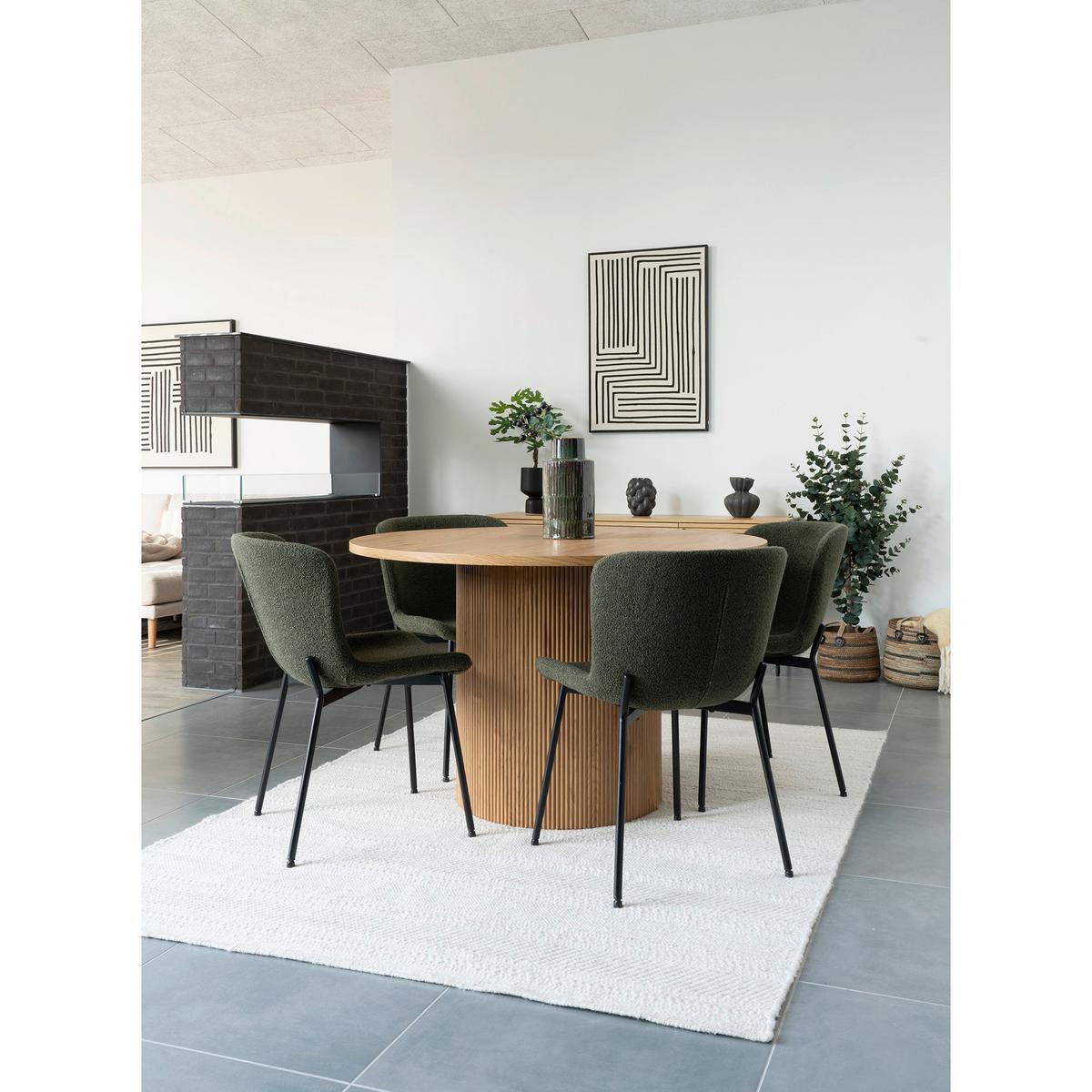 Stuhl-Set Maceda Dunkelgrün B: 48 cm - Dunkelgrün/Schwarz, MODERN, Textil/Metall (48/83/59cm) - MID.YOU