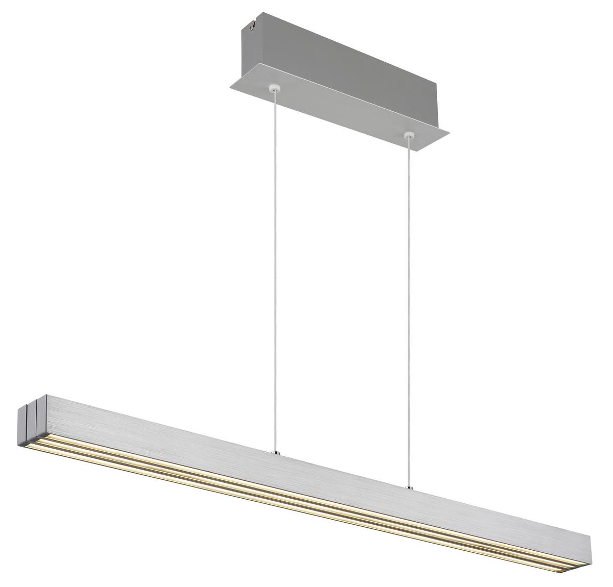 Hochvoltleuchte 230V, Opal/Alufarben - Opal/Alufarben, Design, Kunststoff/Metall (95-150/7,5/80-150cm) - Globo