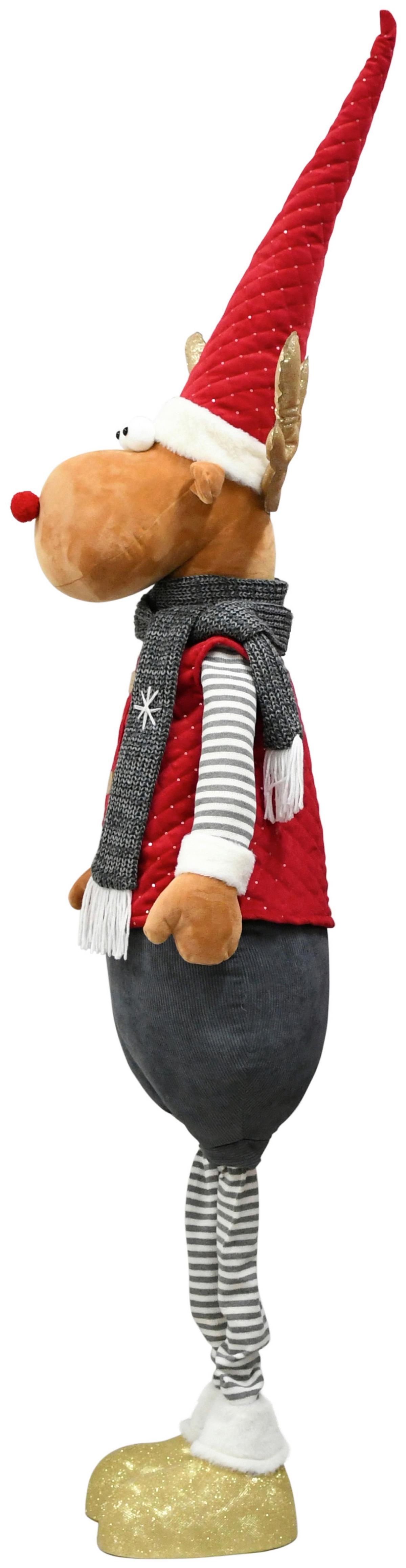 Dekorační sob teleskopické nohy: 140-185 cm - šedá/bílá, kov/textil (50/140-185/32cm) - Mömax