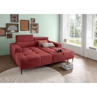 Ecksofa Intera, Rot S: 200x188 Cm - Rot/Schwarz, KONVENTIONELL, Textil (200/188cm) - Livetastic