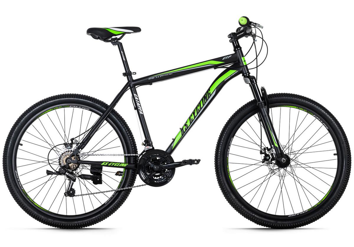 Mountainbike Hardtail 26 Zoll Catappa 21 Gänge - Schwarz/Grün, Basics, Metall (134/20,5/74cm) - KS Cycling