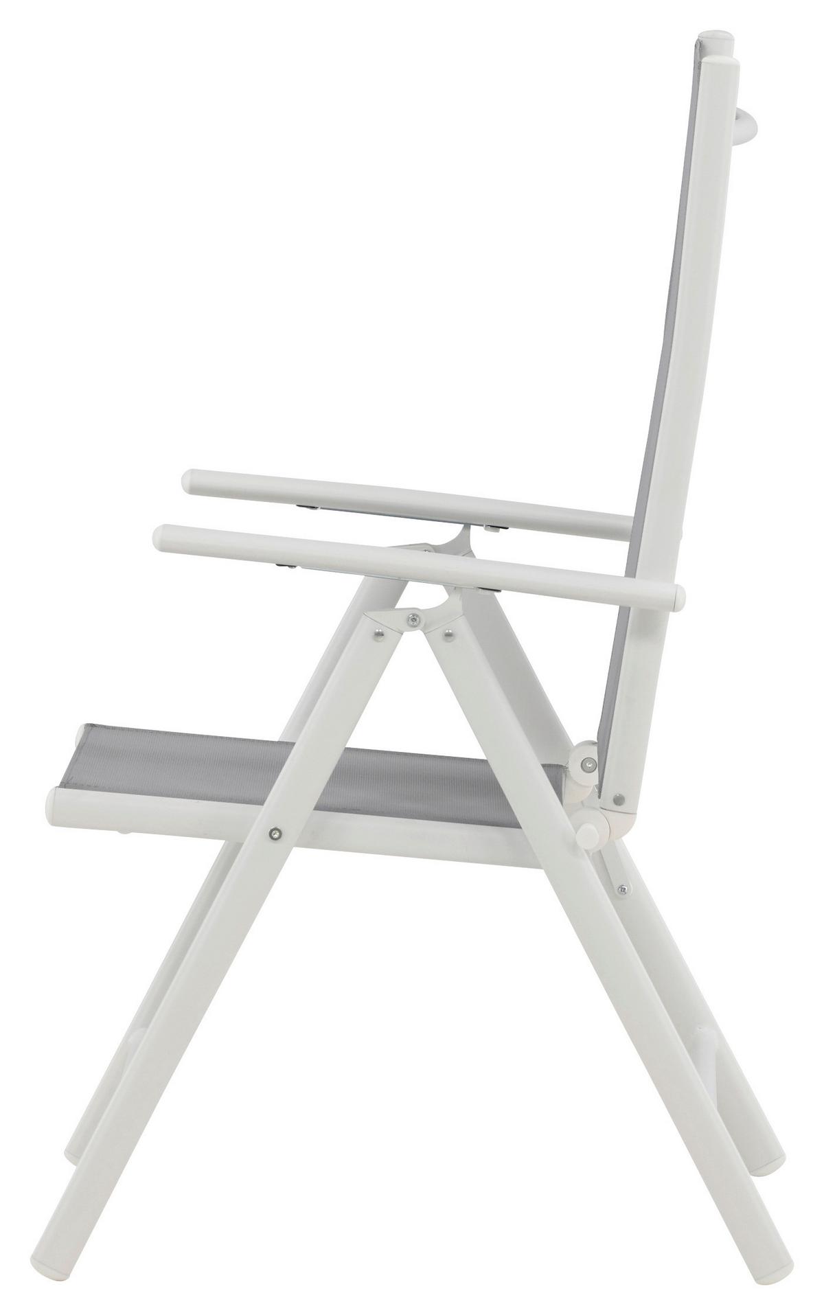 Gartensessel-set 2-tlg. Break Metall/textil - Weiß/Grau, KONVENTIONELL, Textil/Metall (55/108/62cm) - Gardenson