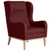 Ohrensessel Angelo - Rot/Naturfarben, KONVENTIONELL, Textil (66/104/78cm) - Max Winzer