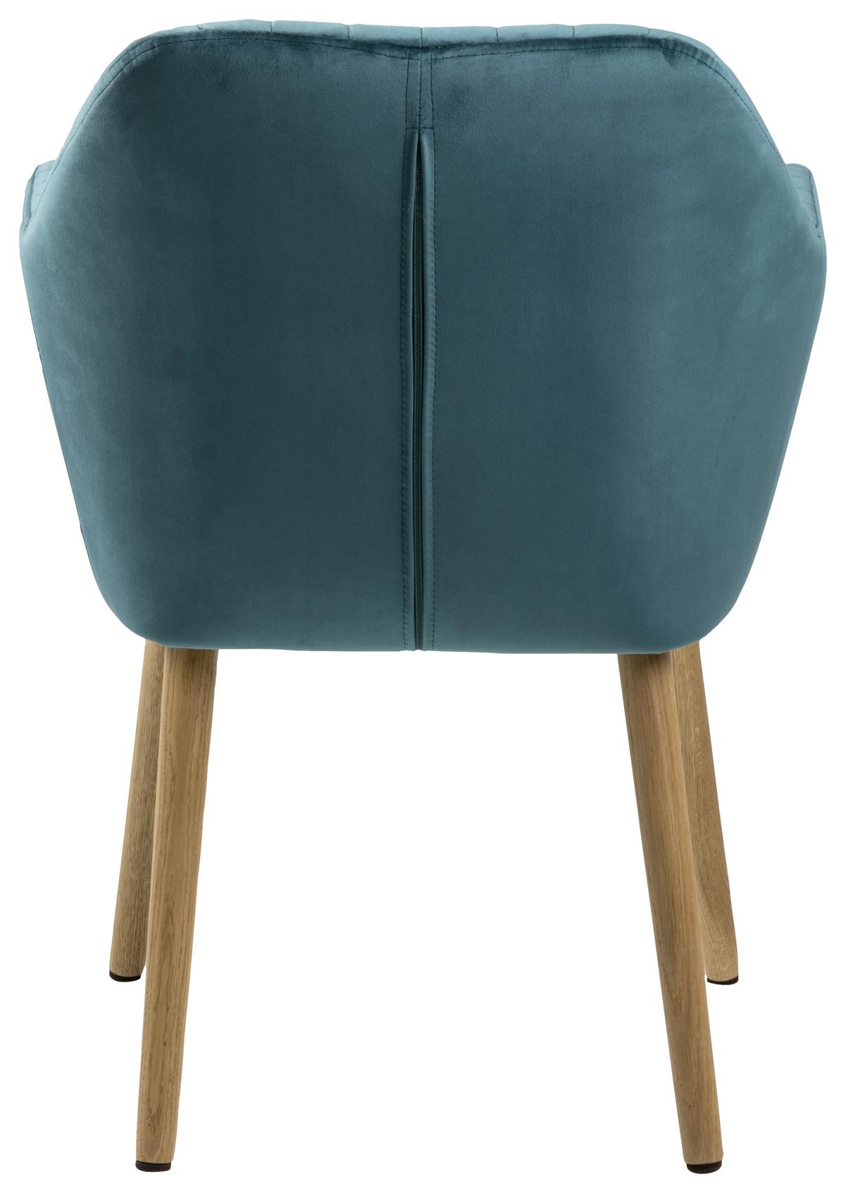 Židle s područkami EMILIA smaragdově zelená - smaragdově zelená, Design, dřevo/textil (57/83/59cm) - Carryhome