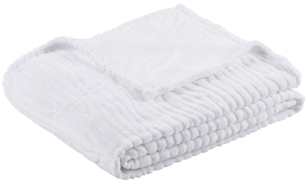 Kuscheldecke Milo Weiß 180x220 cm - Weiß, ROMANTIK / LANDHAUS, Textil (180/220cm) - James Wood