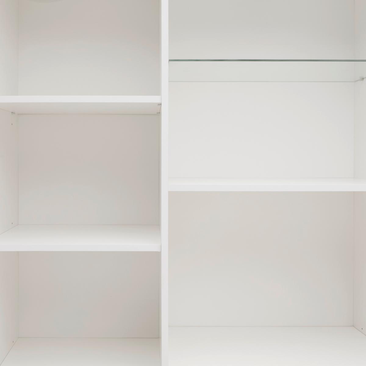 Vitríína Siena sklo, biela - bílá/černá, Moderní, kov/kompozitní dřevo (105/151/40cm) - Premium Living
