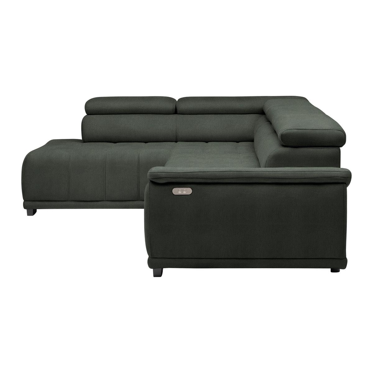 Rohová sedačka GRINALDI, levá, tmavě zelená - černá/tmavě zelená, Moderní, textil/plast (206/283cm) - Premium Living