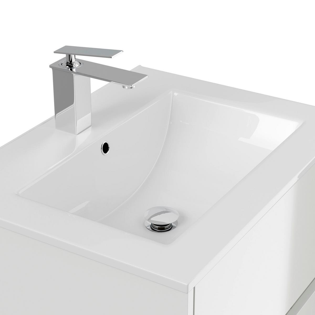 Badezimmer Limes Weiß Hochglanz B: 60cm - Weiß Hochglanz/Weiß, Basics, Keramik/Holzwerkstoff (60cm) - MID.YOU