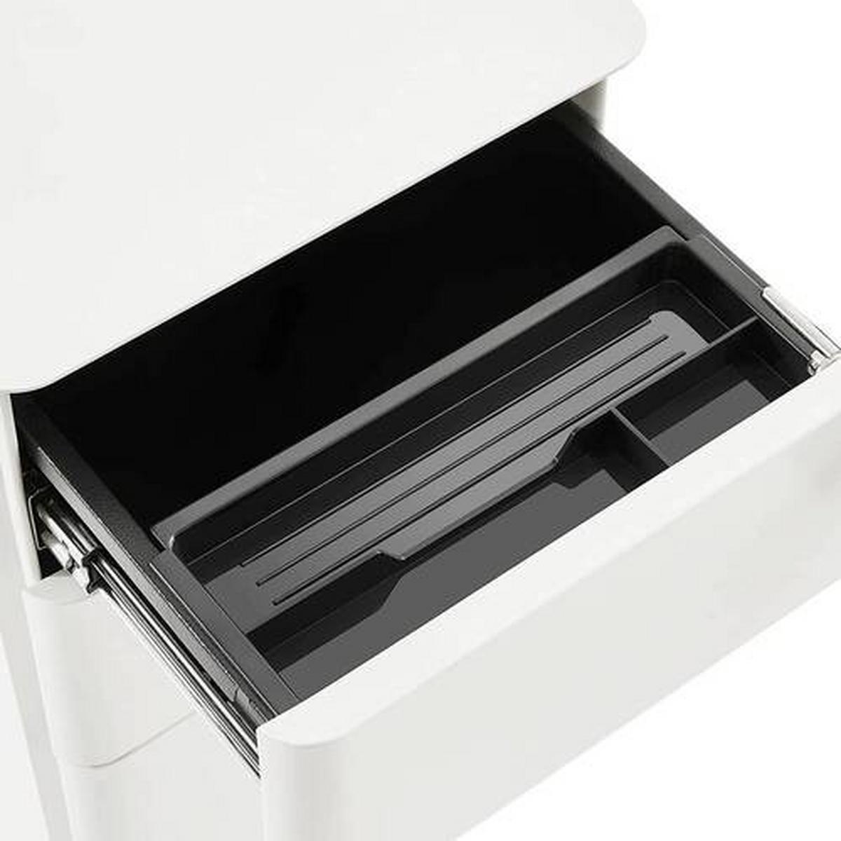 Rollcontainer Metall Weiß Abschließbar 30x59,2x46 Cm - Weiß, Basics, Kunststoff/Metall (30/59,2/46cm) - Boxxx