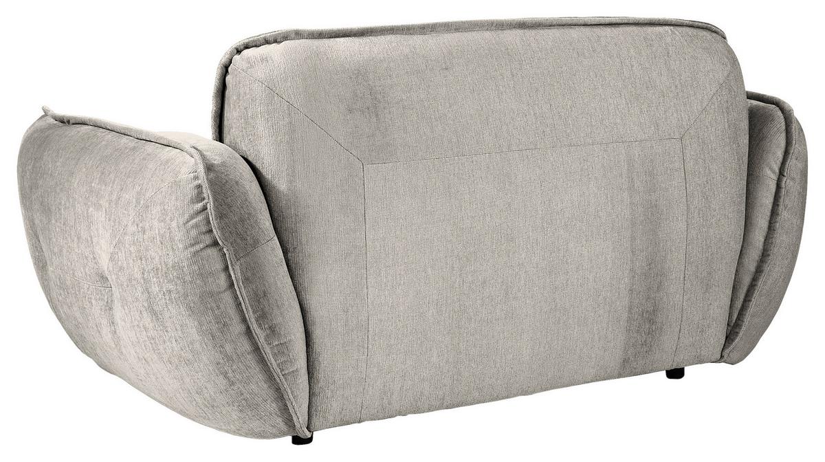 XXL-Sessel Fluffy, Silberfarben B: 182 cm - Silberfarben/Schwarz, MODERN, Textil (182/87/184cm) - Trendmanufaktur