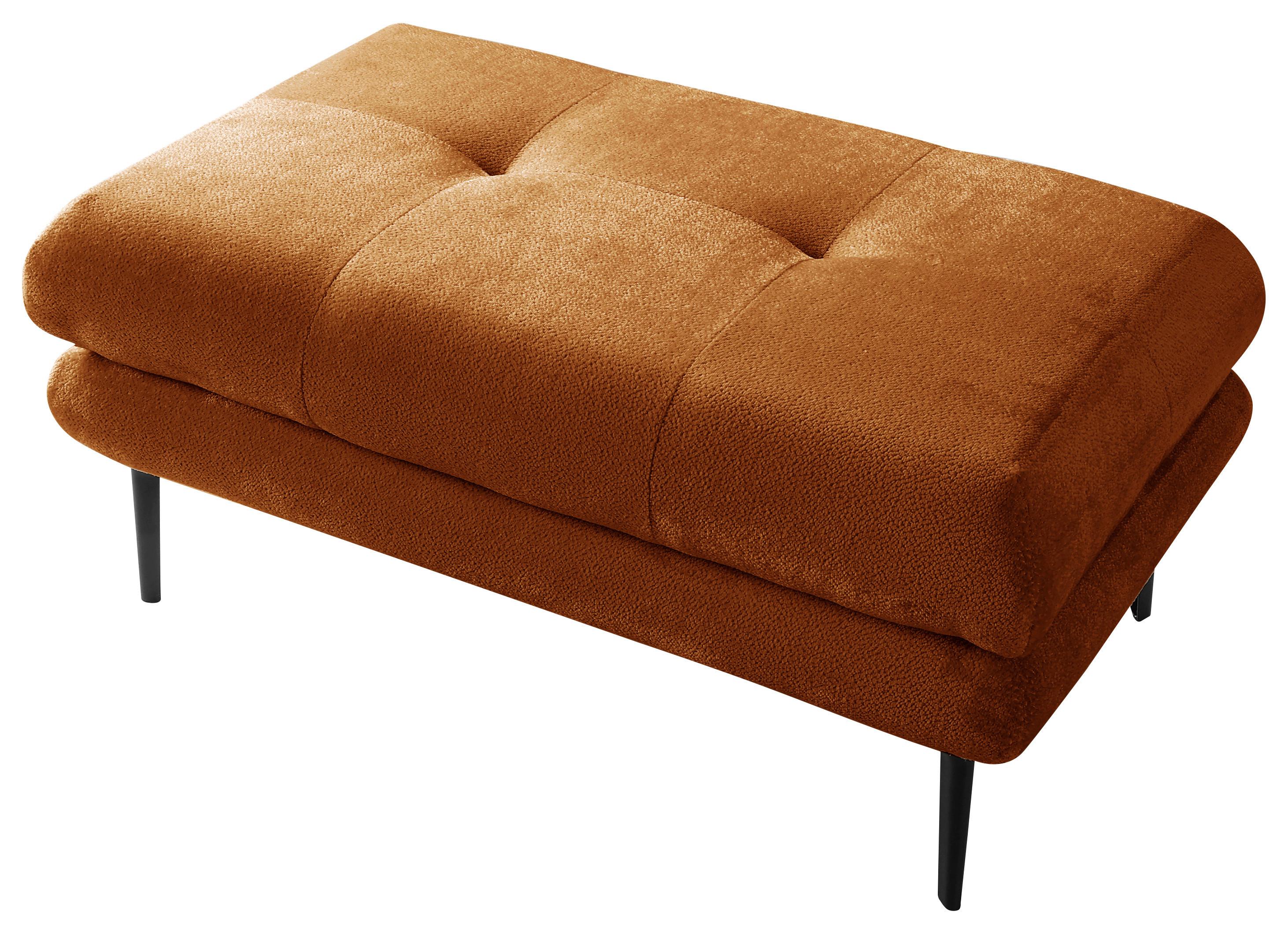 Hocker Ankona Rostfarben/Schwarz, 80 cm - Rostfarben/Schwarz, Design, Textil (80/48/80cm) - MID.YOU