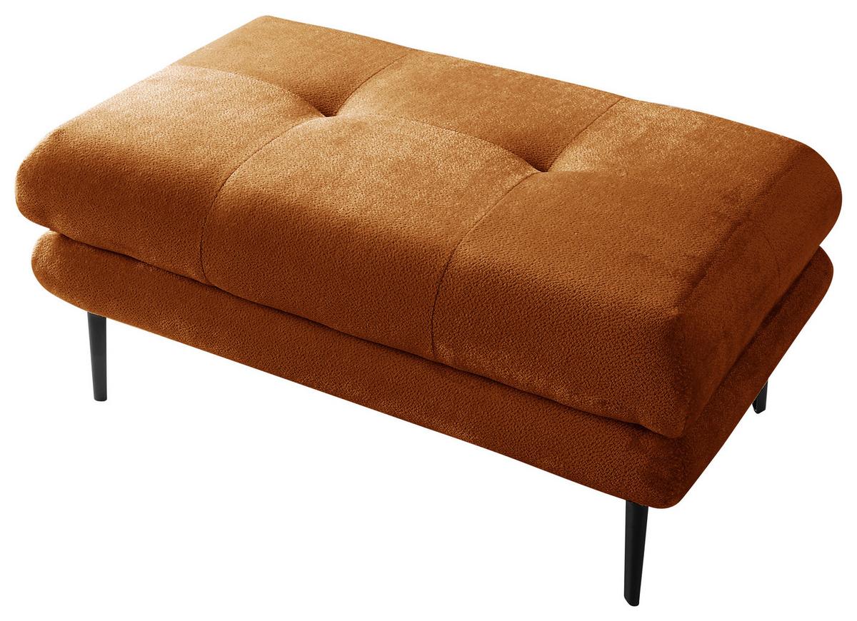 Hocker Ankona Rostfarben/schwarz, 80 Cm - Rostfarben/Schwarz, Design, Textil (80/48/80cm) - MID.YOU