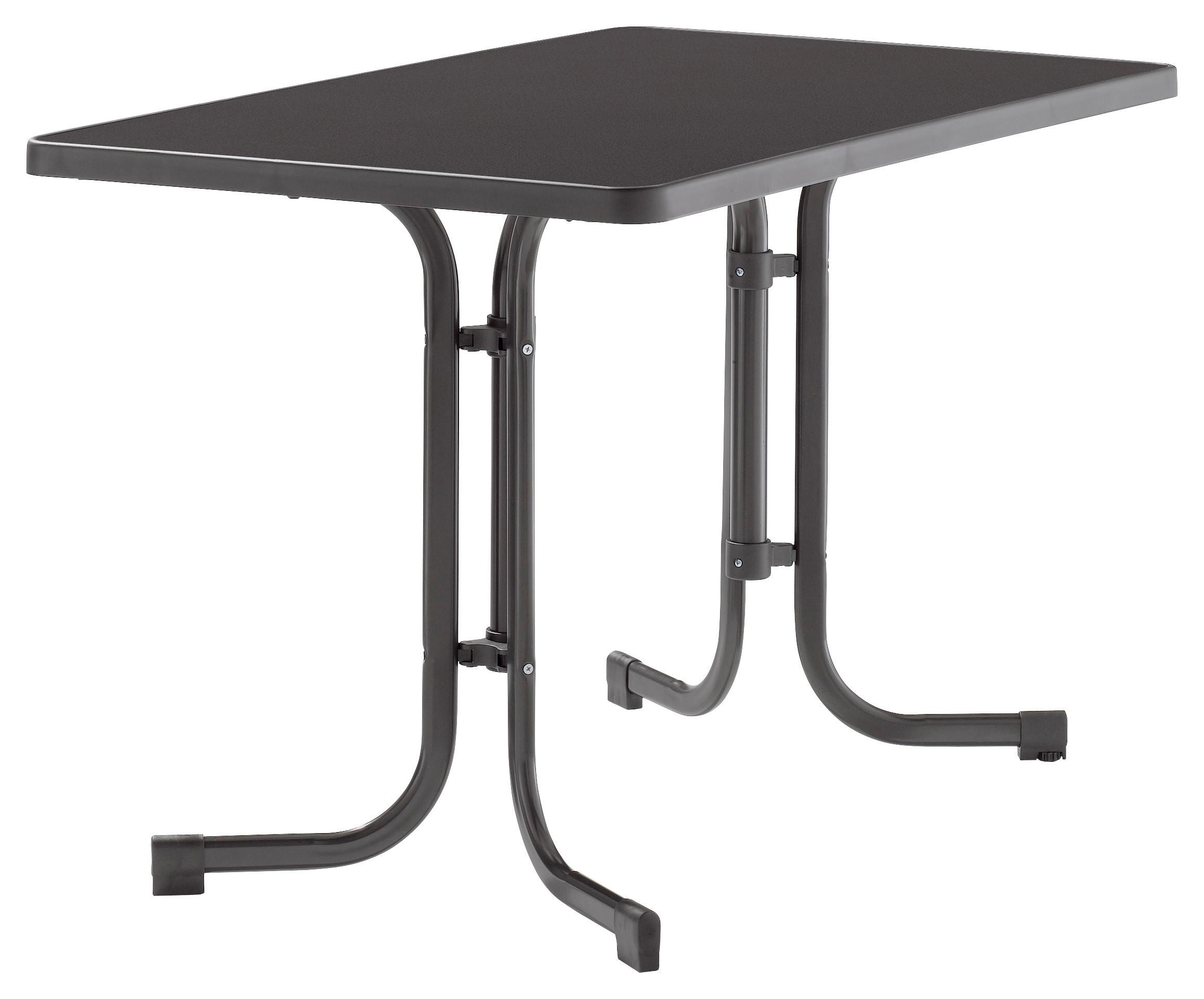Gartentisch Klappbar Stahl L: 115cm - Grau, MODERN, Holzwerkstoff/Metall (115/70/72cm) - Sieger
