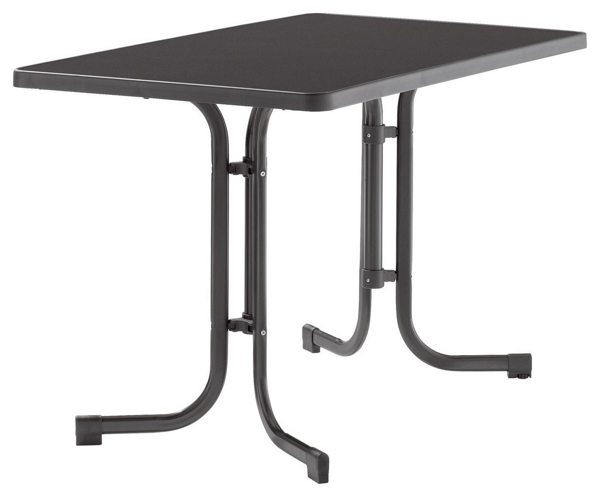Gartentisch Klappbar Stahl L: 115cm - Grau, MODERN, Holzwerkstoff/Metall (115/70/72cm) - Sieger