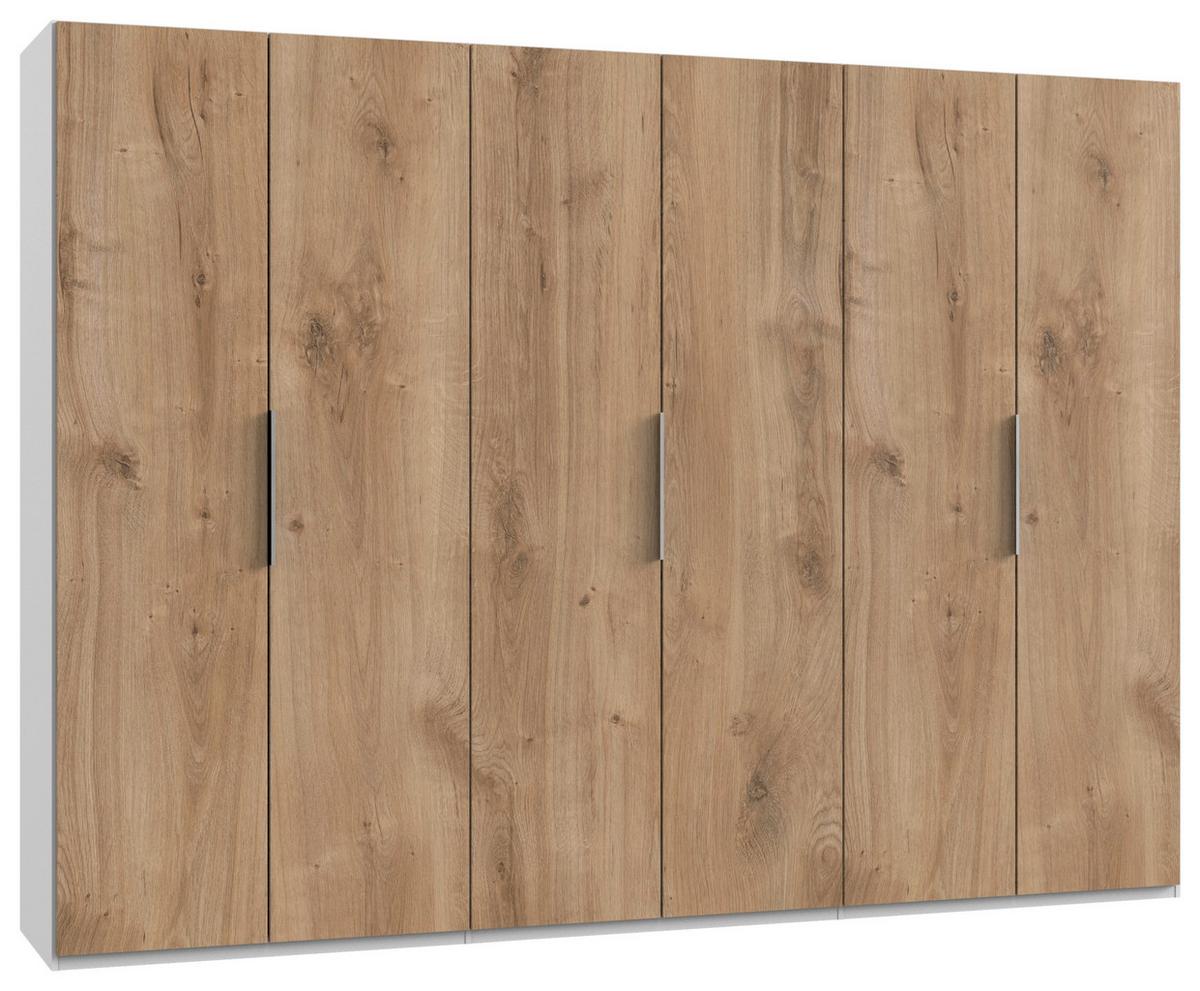 Drehtürenschrank B: 300 Cm Level, Weiß/eiche Dekor - Eichefarben/Weiß, MODERN, Holzwerkstoff (300/216/58cm) - MID.YOU