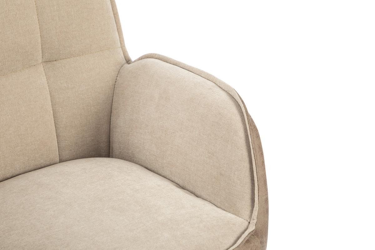 Armlehnstuhl Verona Beige B: 60 cm - Beige/Schwarz, MODERN, Textil/Metall (60/87/63cm) - MID.YOU
