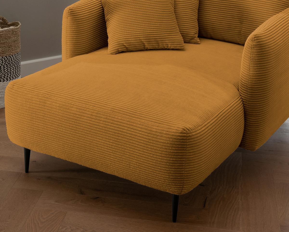 XXL-Sessel Vanilla, Goldfarben B: 112 cm - Goldfarben/Schwarz, Design, Textil (112/95/158cm) - Livetastic