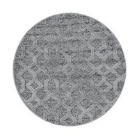 Webteppich Grau Pisa Rund Ø 120 cm - Grau, KONVENTIONELL, Textil (120cm)
