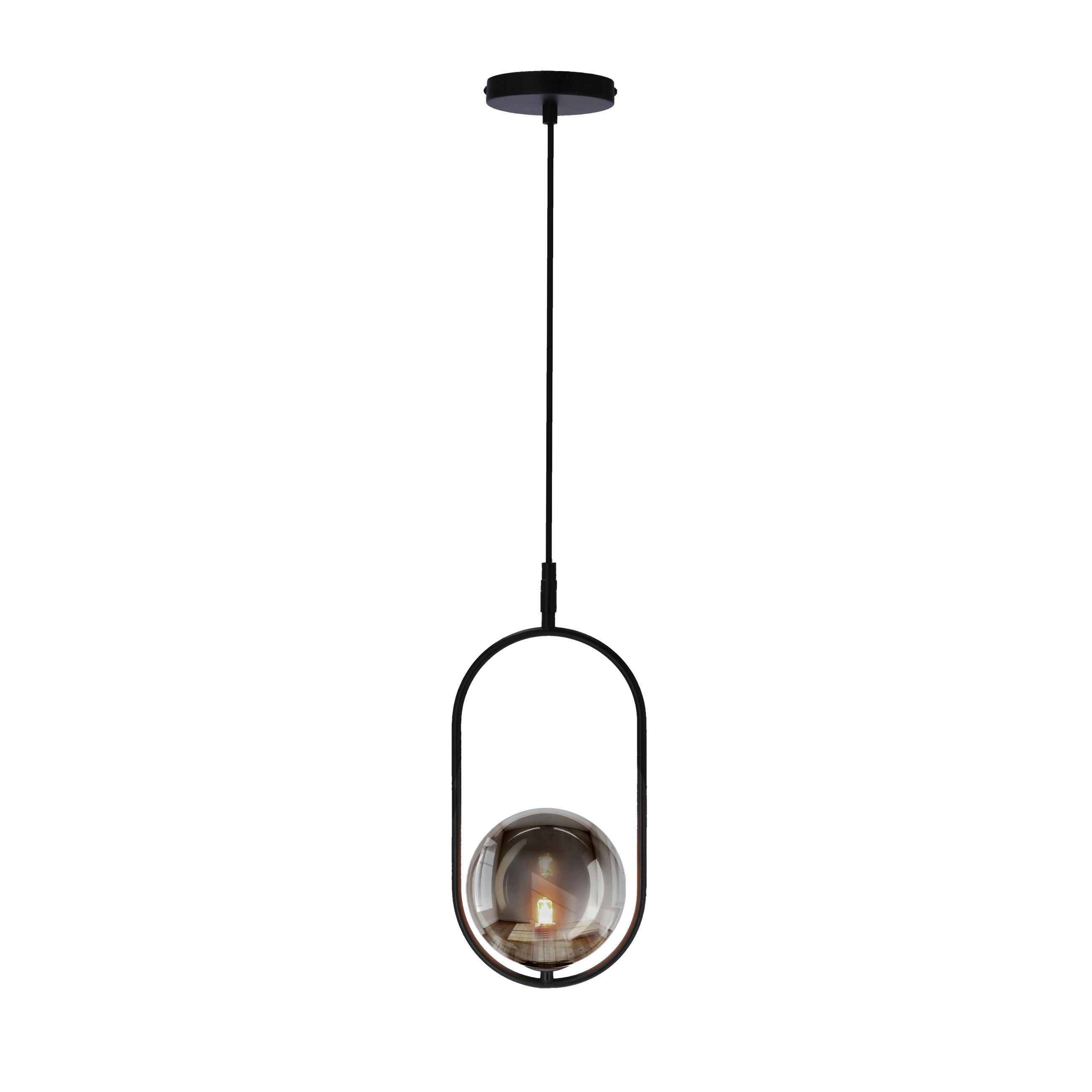 PENDELLEUCHTE 31-44068 CORDEL - Graphitfarben/Schwarz, Design, Metall (18.5/14/120cm)