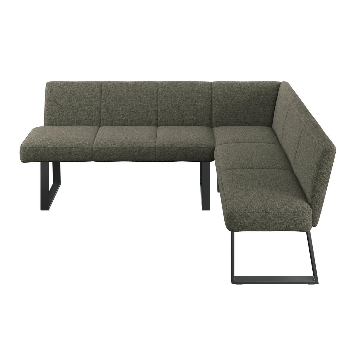 Eckbank Grün/Metallbeine Terri 190x150 cm - Schwarz/Grün, MODERN, Textil/Metall (190/150cm) - MID.YOU