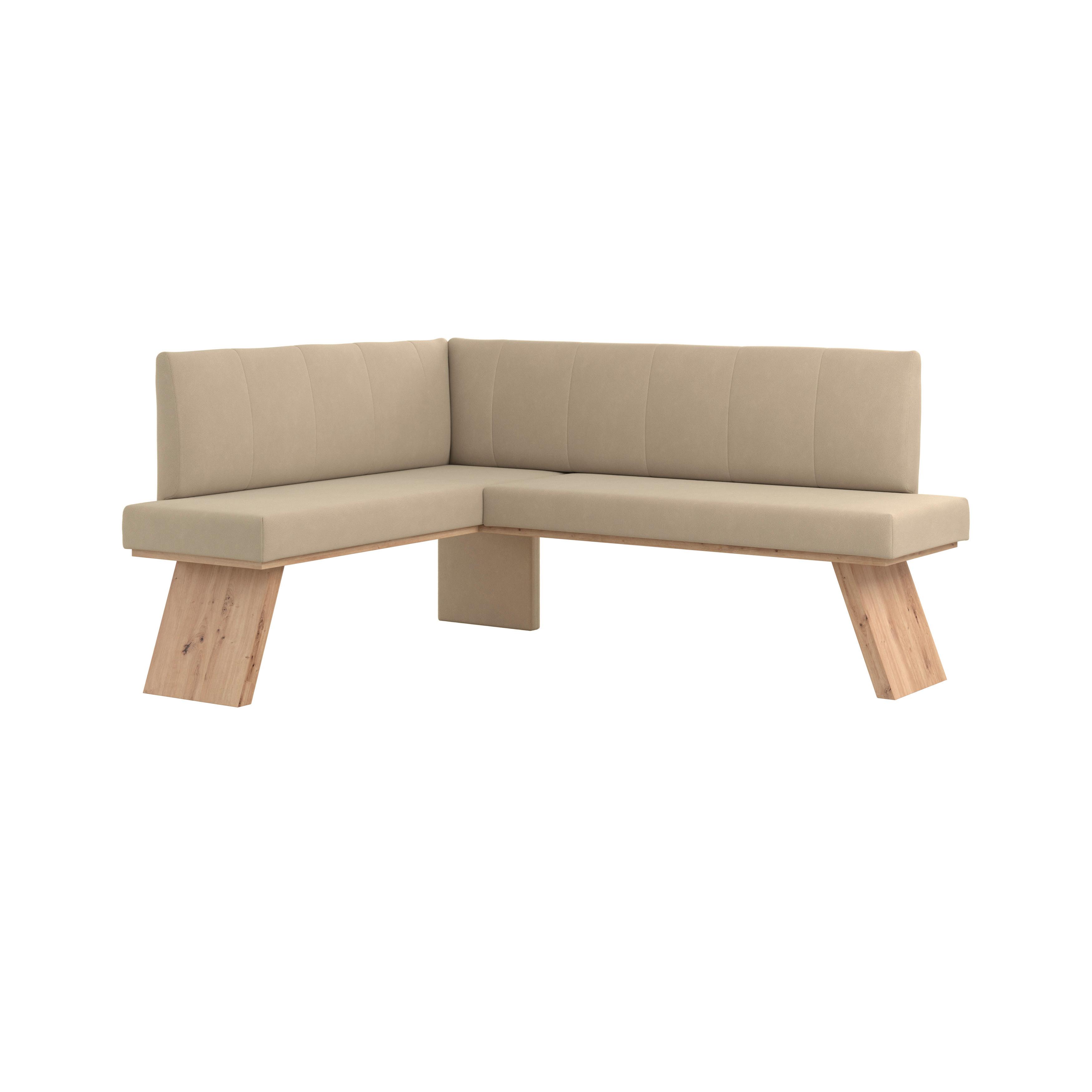Eckbank Emma Ii Webstoff Beige, B: 150 Cm - Eichefarben/Beige, KONVENTIONELL, Holzwerkstoff/Textil (150/185cm)