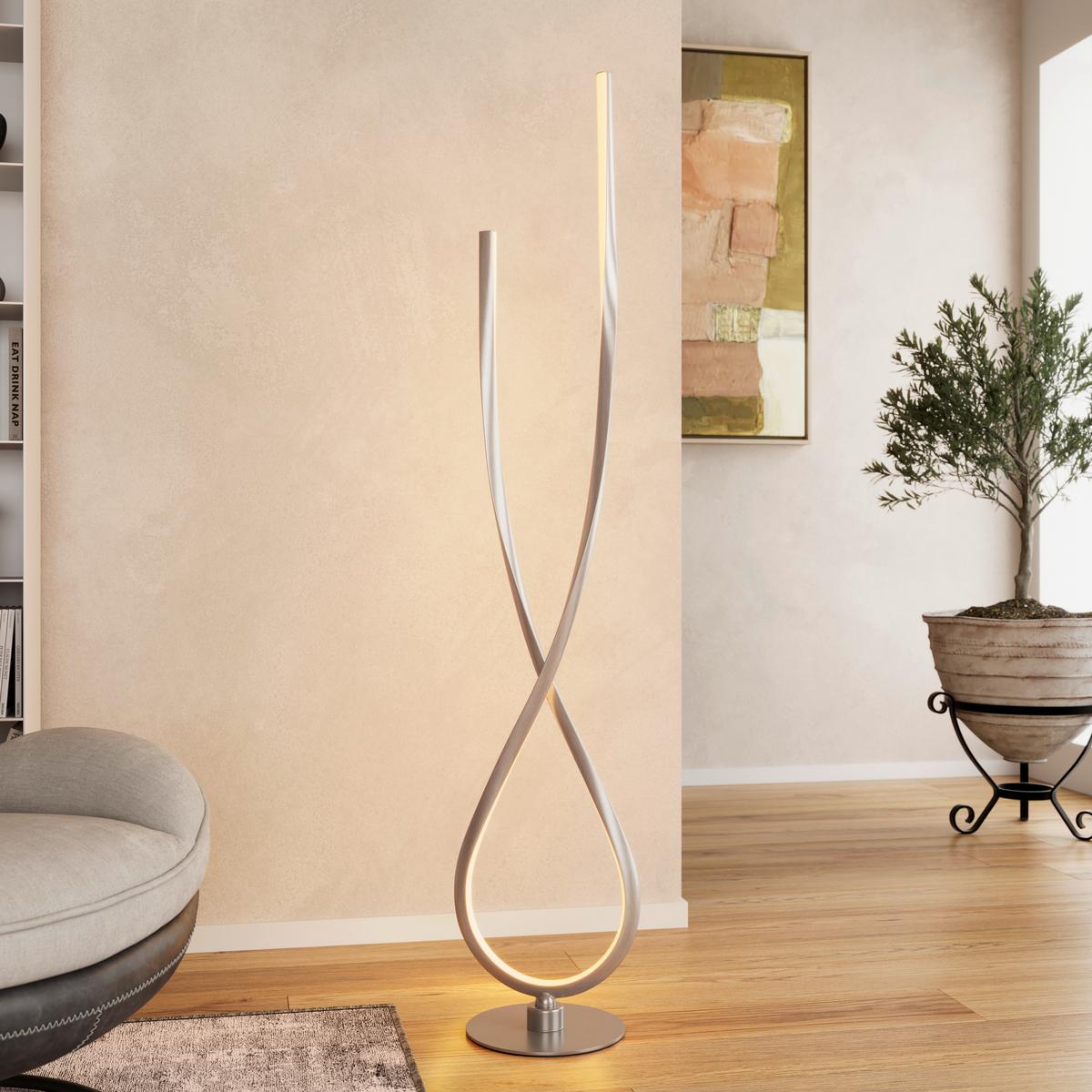 LED-STEHLEUCHTE KUI - Champagner/Schwarz, MODERN, Kunststoff/Metall (26l)