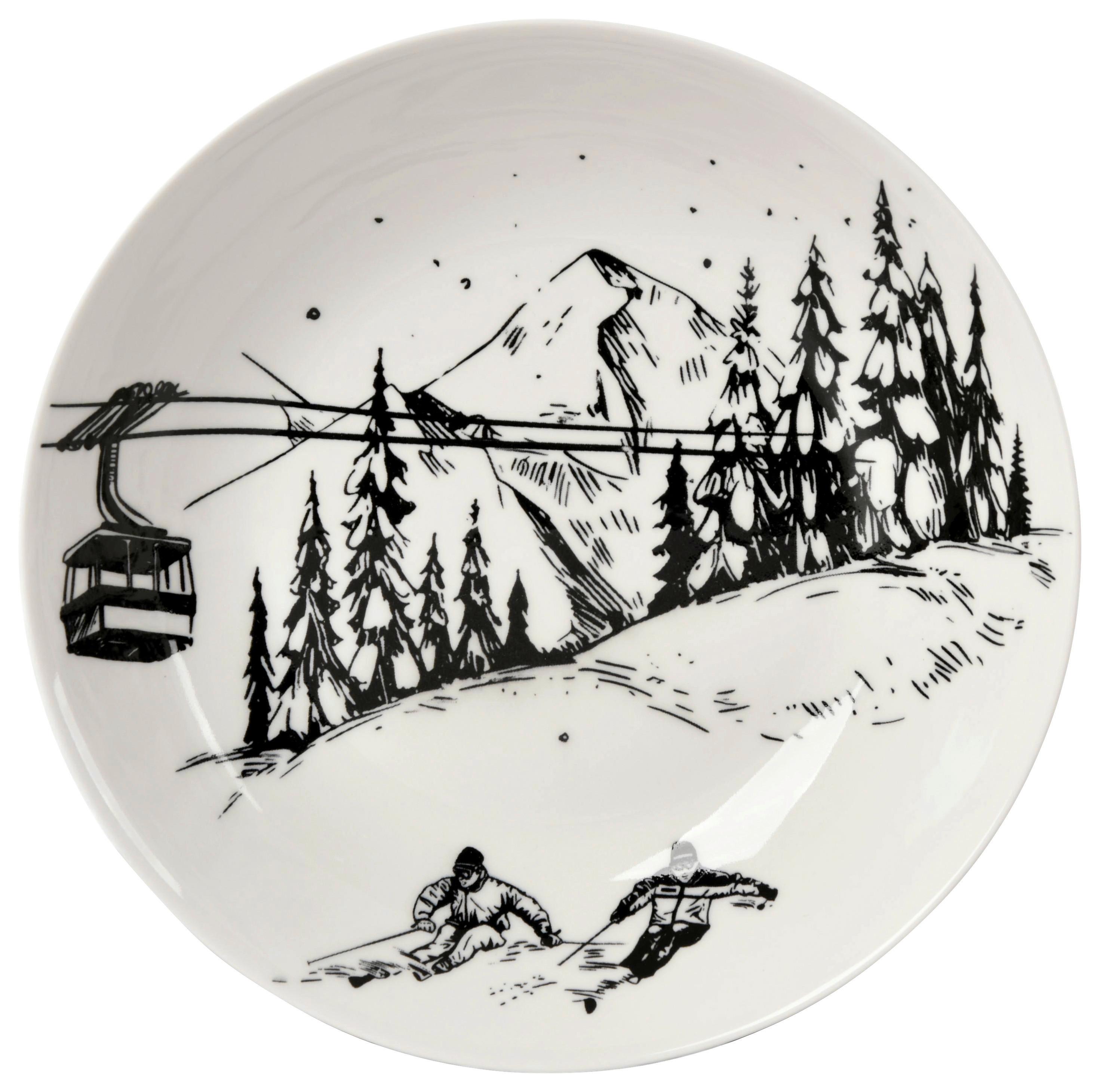 Suppenteller North Porzellan D: 20 cm - Schwarz/Weiß, Design, Keramik (20cm) - Luca Bessoni