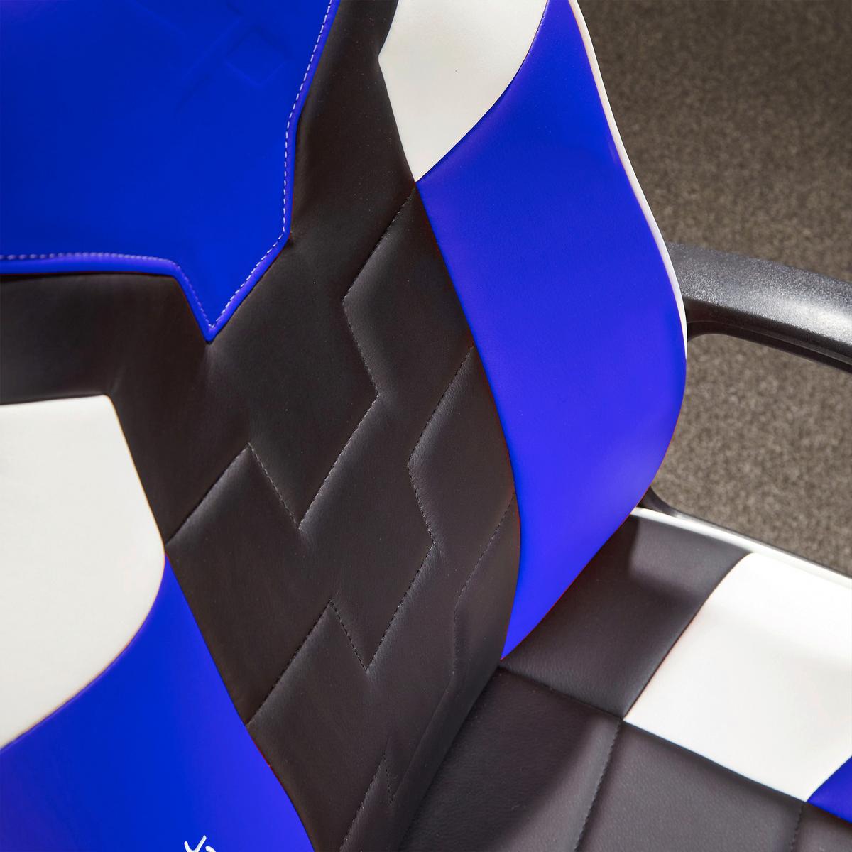 Gamingstuhl Saturn - Blau/Schwarz, MODERN, Textil (57,5/107,5/44cm) - X Rocker