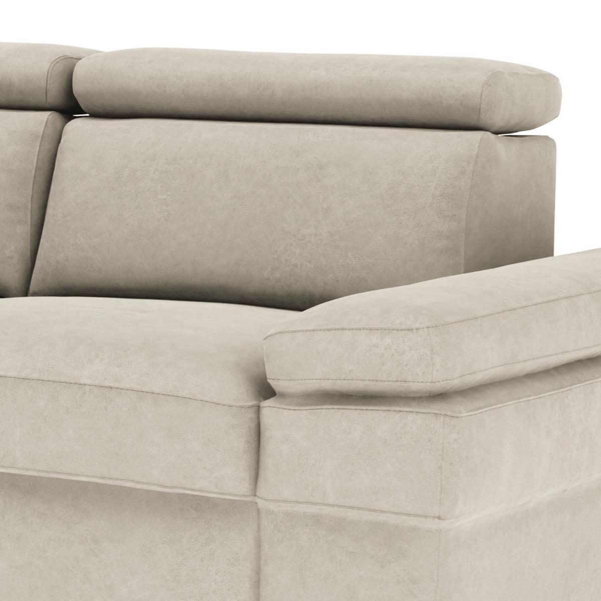 Ecksofa Elvis Silberfarben S: 182x259 Cm - Silberfarben, KONVENTIONELL, Textil (182/259cm) - Trendmanufaktur