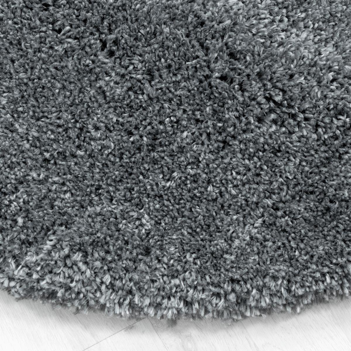 Hochflor Teppich Hellgrau Fluffy Rund Ø 200 cm - Hellgrau, Basics, Textil (200cm)