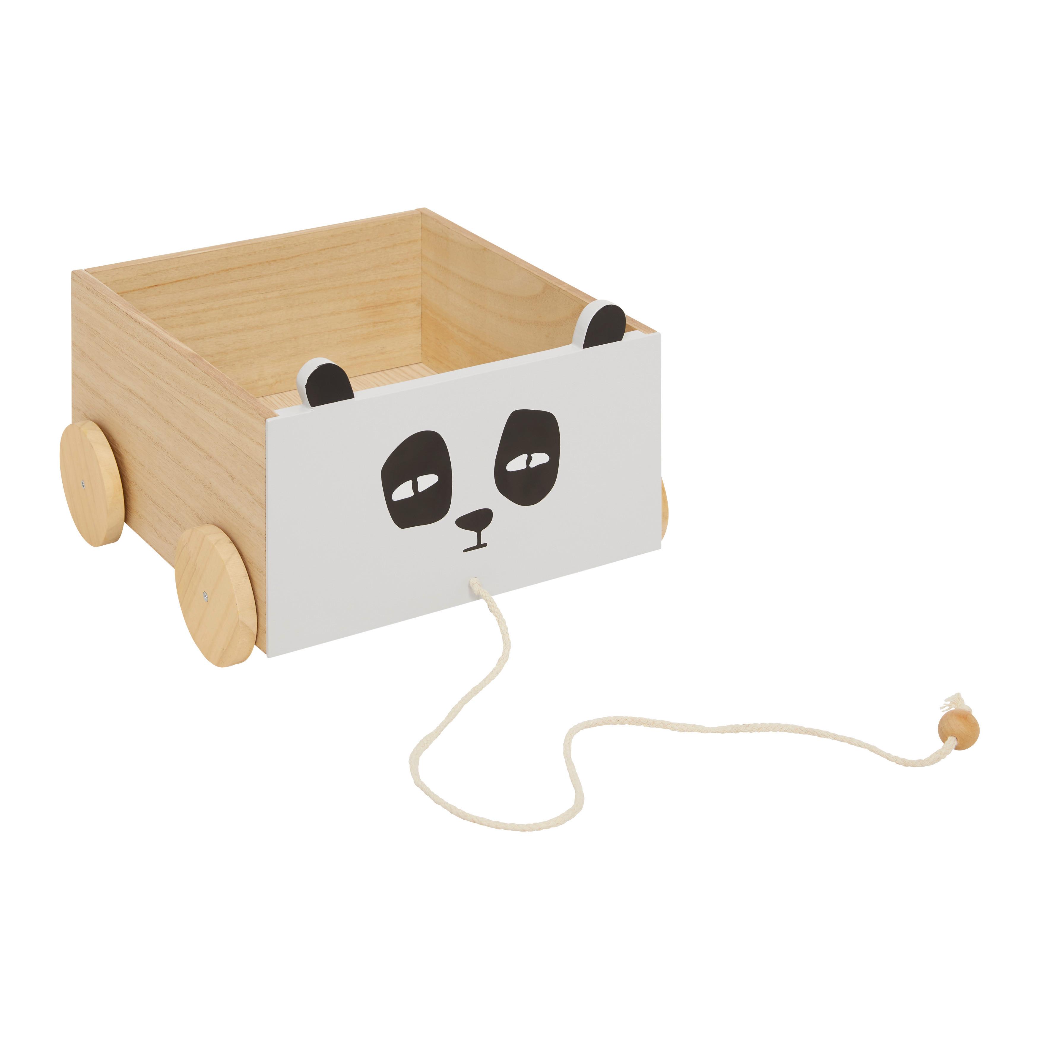 Pojízdný box LANNY šedý - šedá/přírodní barvy, Moderní, dřevo (32/23/30cm) - Bessagi Kids