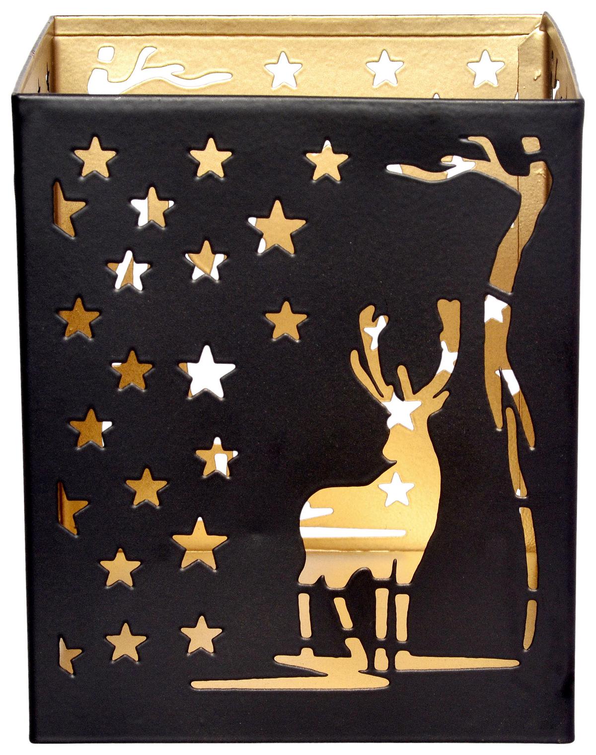 Teamécsestartó Sofia - fekete/aranyszínű, Konventionell, fém (10/10/12cm) - Luca Bessoni