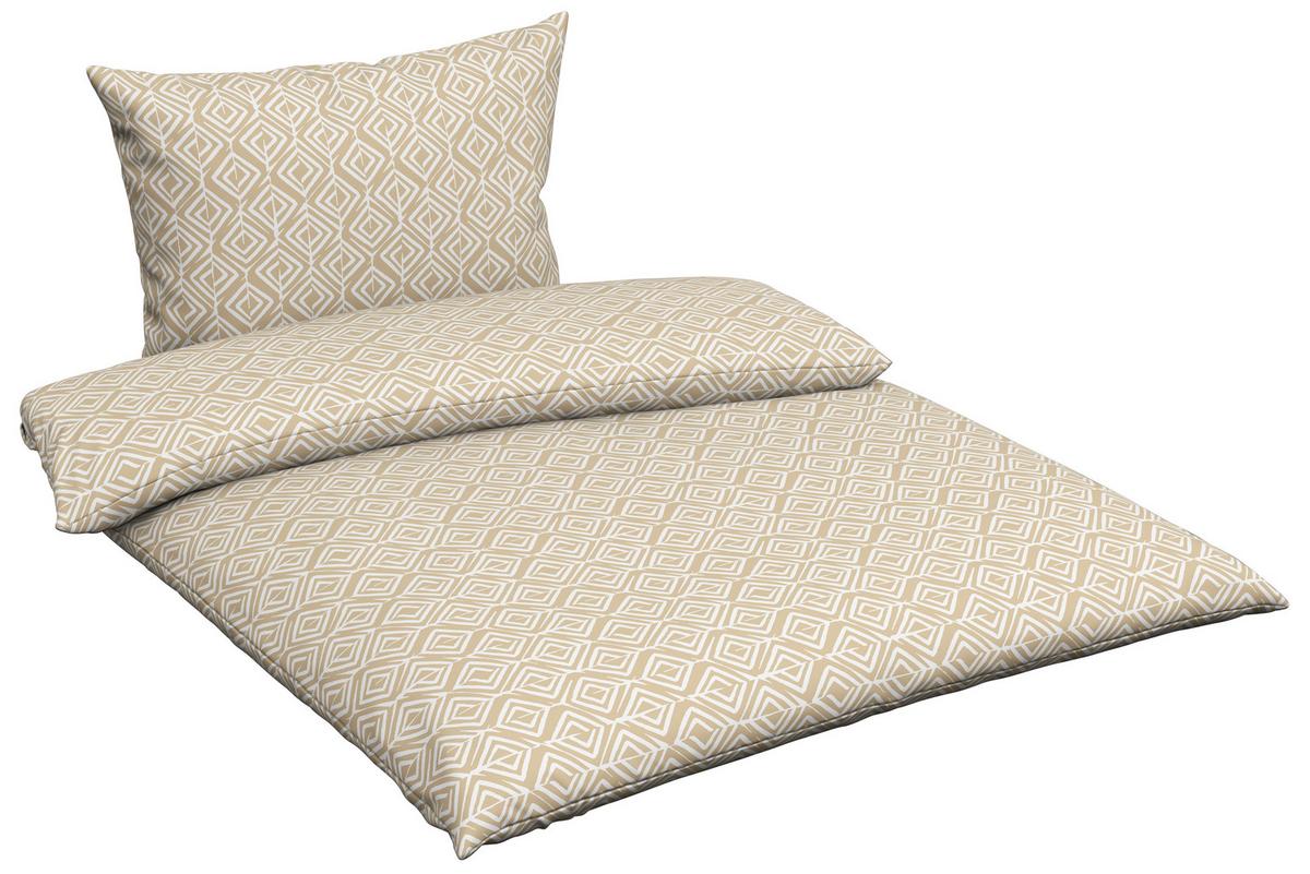Baumwolle-Bettwäsche 140x200 cm Chrisi Beige - Beige, MODERN, Textil - Luca Bessoni