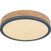 Led Mennyezeti Lámpa Edwin - grafitszürke/tölgyfa színű, Modern, műanyag/fém (30/8,5cm) - Luca Bessoni